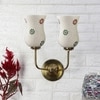 Devansh Metal Electric Wall Light in Gold Colour with Multicolor Shade Count of 2 Lights