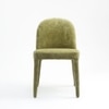 Walnut Fabric Dining Chair in Green Colour