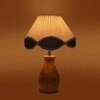 Devansh Multi Vintage  Cotton Table Lamp With  Wood Natural Base (10X12.5 Inches)-40