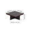 Palladio Sheesham Wood Coffee Table With 4 Stools Set In Mahogany Finish & Multi Colour Israel Print Kantha Fabric Cushions