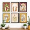 The Castle Decor Madhubani Pichwai Wall Art Set of 6 Design 1 10x13 Inch