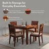Arabia Solid Wood 4 Seater Storage Dining Table In Teak Finish