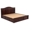 Sniu Solid Wood Queen  Size Bed Without Storage (Walnut Finish)