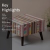 Hues Jacquard Wooden Stool in Multi Color
