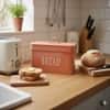 Galvanized Rectangular Bread Box In Orange Colour