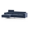 Chelsea Left Aligned 3 Seater Sectional Fabric Sofa (Lapis Blue)