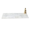 Marble Platter Rectangular With Gold Finish Metal Piece Attachment