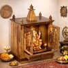 Jam  Sheesham Wood  Prayer Unit in Teak Finish