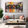 The Castle Decor Music Retro Art Wall Art Set of 5 Wooden Framed Digital Painting 27x48 Inch