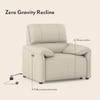 Leeroy One Seater Leather Recliner Sofa in Oyster White Colour