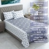 Grey And White Floral Cotton 400 Tcflat Single Bed Size Bedsheet With 2 Pillow Covers