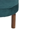 Sandford Solid Wood Ottoman in Turquoise Sea Velvet