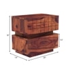 Cnc Solid Wood Bedside Table in Teak Finish
