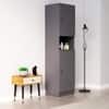 Hexa Red Wooden 2 Door Wardrobe with Hanging Space in Slate Grey Colour