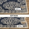 Blue Floral Wool 5x7 Carpet