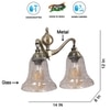 Devansh Metal Electric Wall Light in Antique gold Colour with Transparent Shade Count of 2 Lights