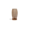 Beda Beige Bamboo Shade Table Lamp with Natural Wooden Base