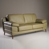 Europa 3 Seater Leatherette Sole in Light Green Colour