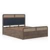 Hanoi Solid Wood Cane Queen Size Hydraulic Storage Bed In Danish Walnut Finish with Davos Plus Colour