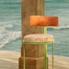 Dastoori Stainless Steel Outdoor Bar Stool in Beige Colour