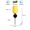 Devansh Metal Electric Wall Light in Black Colour with Yellow Shade Count of 1 Light