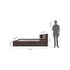 Hoshi Engineered Wood King  Size Bed With Box Storage (Walnut Finish)