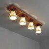 Hexagon Brown Solid Wood Ceiling Light
