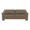Farina 3 Seater Half Leather Sofa In Dark Truffle Italian Leather
