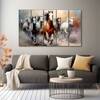 The Castle Decor 7 Running Horses Vastu Wall Art Framed Painting 27x48 Inch (Style 1)