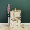 D'Dass Multi Color Mdf and Sheesham Wooden Temple With Cabinet For Pooja