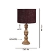 Devansh Brown Jute   Table Lamp With  Wood Natural Base (7X17.5 Inches)-17