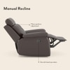 Raphael Leatherette One Seater Manual Recliner in Brown Colour