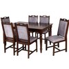 Globally Indian Compact Wooden 6 Seater Dining Table Set – Comfortable 6 Upholstered Seat and Back in Grey Sapphire