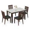 Matteo 4 Seater Dining Table Finish - Dark Walnut with set of 4 Diner Dining Chairs