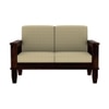 Madhavi 3+2+1 Seater Wooden Sofa (Creame Colour, Walnut Finish)