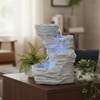 White Fiber Glass Rock Carvern Indoor Water Fountain