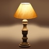 Devansh Off White Cotton Table Lamp With  Wood Natural Base (10X18 Inches)-27