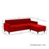 Deeplac Sectional Fabric Sofa - Red