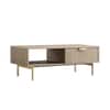 Velin Ridged Coffee Table with Drawer Light Ash