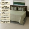 Multicolor Green Shade Abstract 400 TC Cotton Flat Super King Size Bedsheet With 2 Pilllow Covers