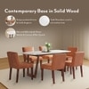 Adria Carrara White Quartz 6 Seater Dining Table In New Walnut Finish