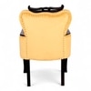 Arista Sheesham Wood Lounge Chair In Yellow Velvet Upholstery