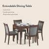 Murphy 4-To-6 Extendable - Dalla 4 Seater Dining Table Set (Colour- Grey , Finish- Dark Walnut)