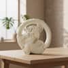 Lady Face Ring Sculpture Showpiece Off White Decorative Table Accent 25 cm