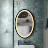 Oval Framed LED  Mirror Black Matte Gold Rose Gold Brushed Silver