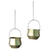 Hanging Wine Planter Set Of 2 In Gold Colour