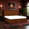 Vanya Solid Wood Compact King Bed Box Storage Provincial Teak Finish Mattress 72 x 72 Inches