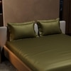 Stoa Paris 300TC UltrSatin Super King Bedsheet Set Satin Super Olive Oasis