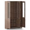 Hubert 6 Door Kitchen Display Cabinet in Classic Walnut Finish