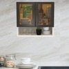 Aluminium Black Profile 2 Tinted Glass Handless Shutter  In Highland Pine Finish